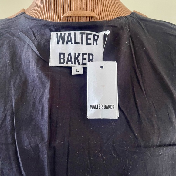 New Leather bomber jacket women Walter Baker size L,runs M-L org $459 - Picture 12 of 13